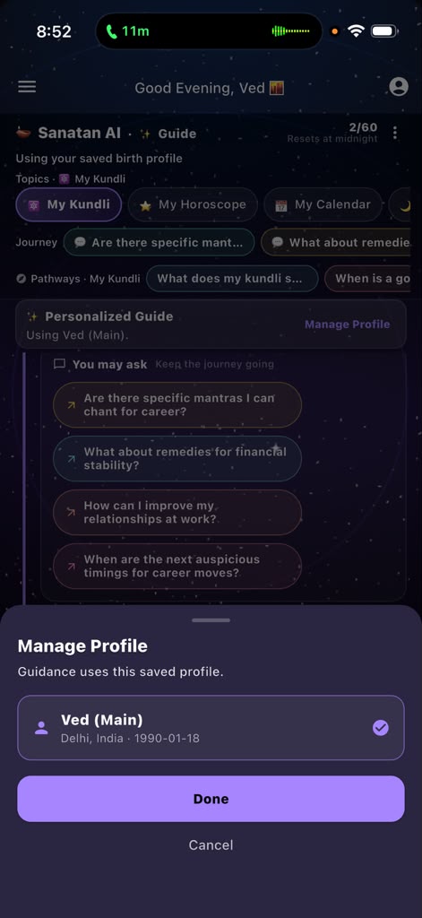 Personalized Sanatan home screen